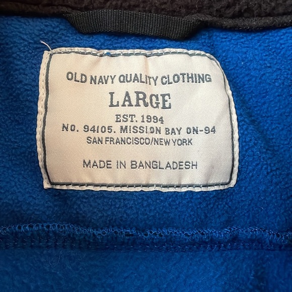 Classic Old Navy men’s fleece/nylon full front zip jacket, size Large - Picture 2 of 13